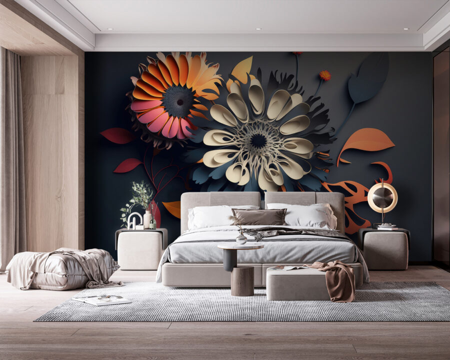 Um recorte de flores em papel