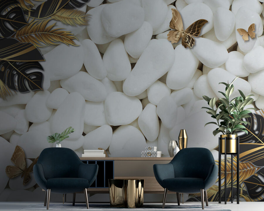 Elegância natural com toques decorativos.