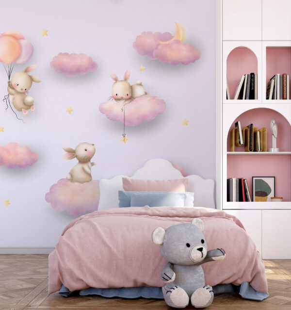 Grupo de coelhos nas nuvens Grupo de coelhos nas nuvens