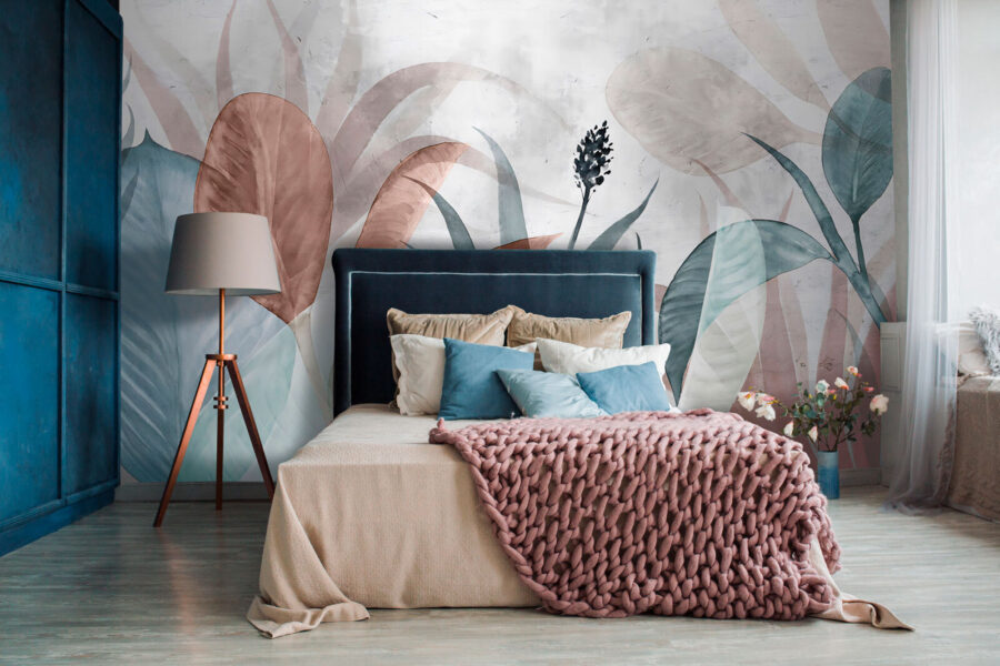 Folhagem serena em tons pastel suaves.