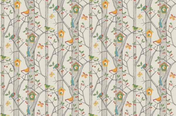 Papel de parede com pássaros e árvores Papel de parede com pássaros e árvores