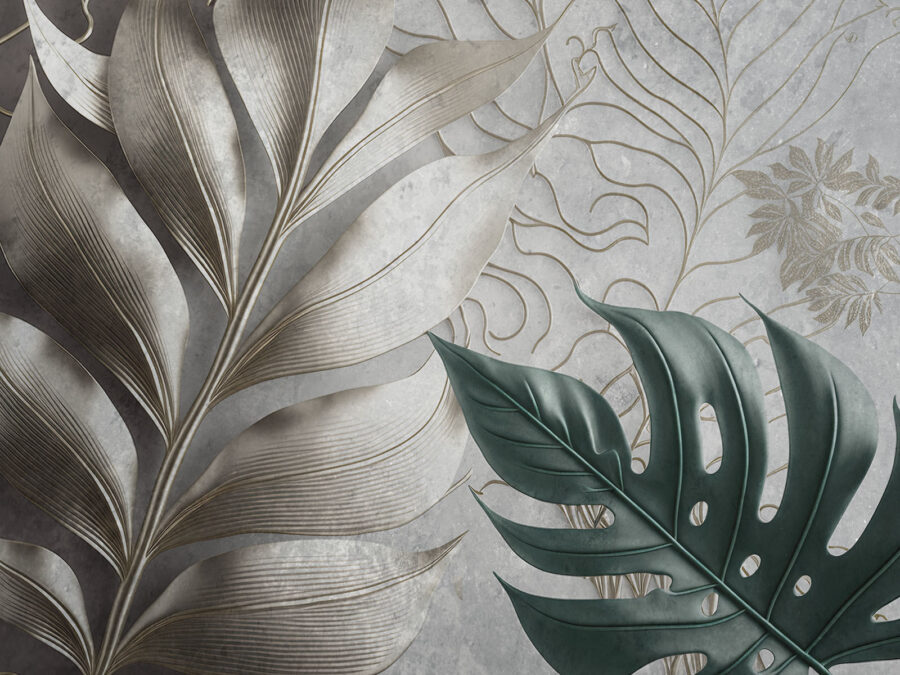 Design elegante com padrão de folhagem.