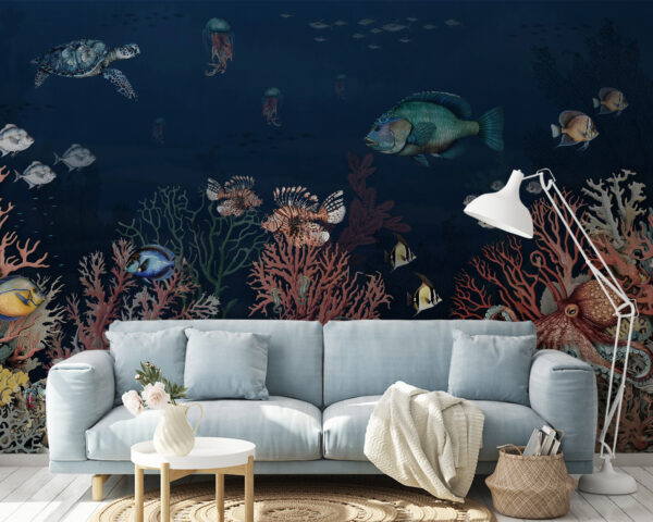 Vida marinha com peixes e corais Vida marinha com peixes e corais