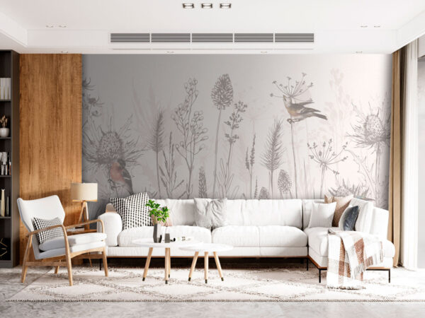 Desenho de aves e plantas Desenho de aves e plantas
