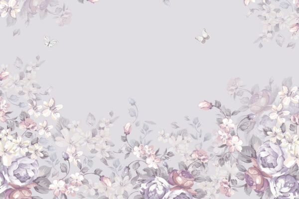Padrão floral com borboletas Padrão floral com borboletas