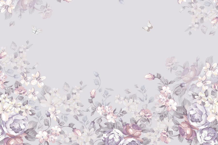 Padrão floral com borboletas