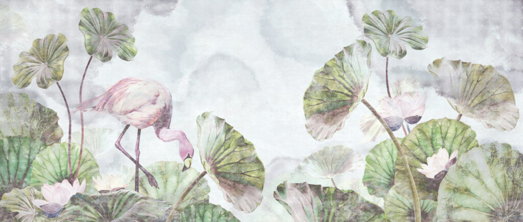 Flamingo e folhas Flamingo e folhas