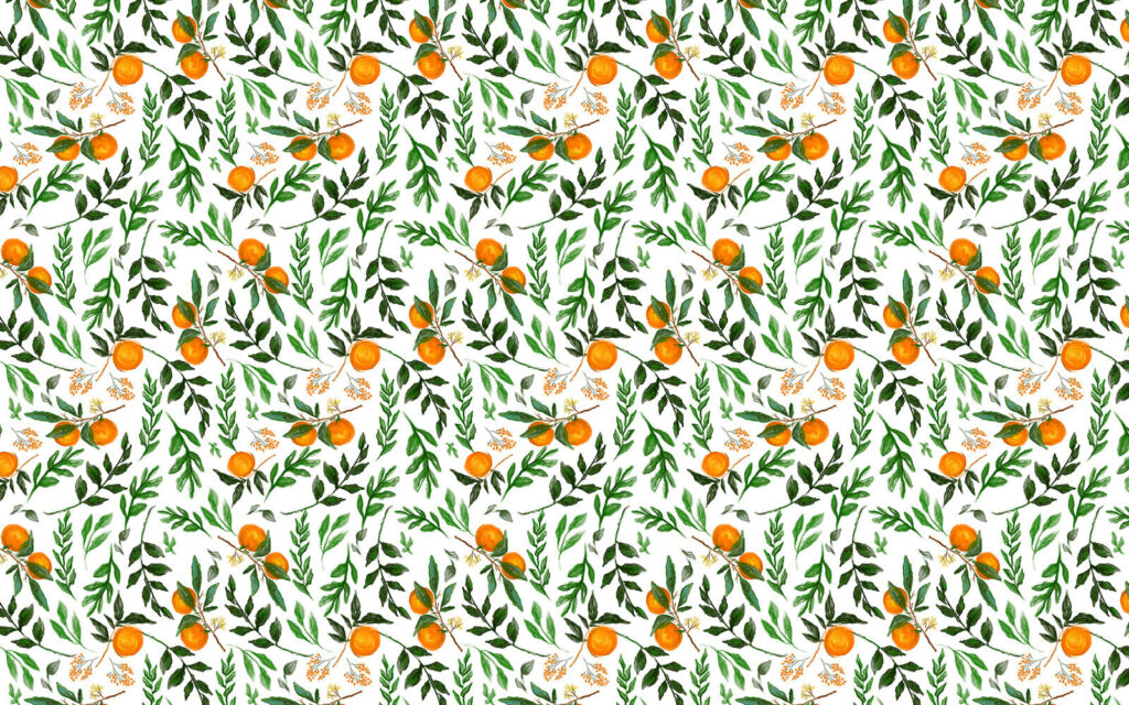 Padrão de laranjas e folhas Padrão de laranjas e folhas