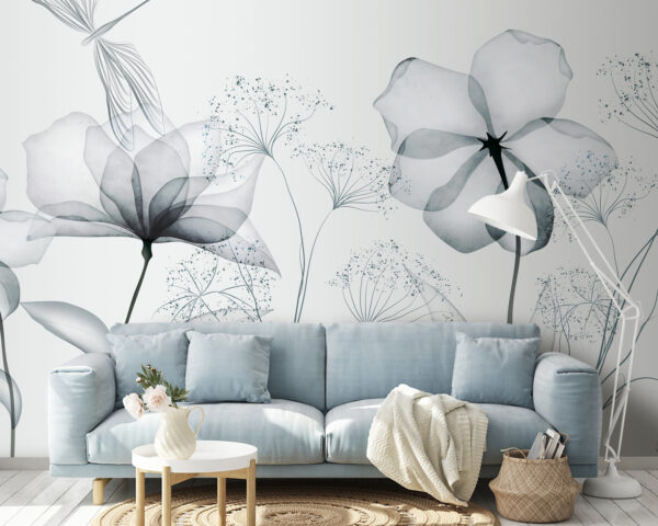 Flores transparentes com folhas Flores transparentes com folhas