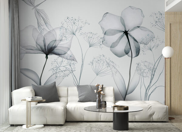 Flores transparentes com folhas Flores transparentes com folhas