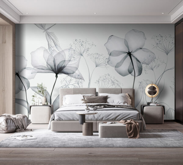 Flores transparentes com folhas Flores transparentes com folhas