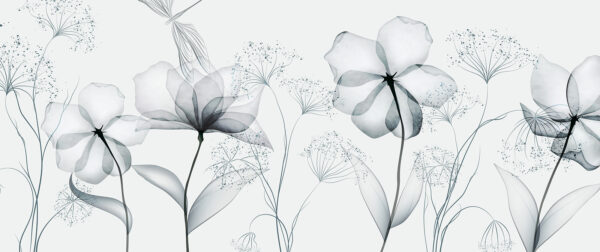 Flores transparentes com folhas Flores transparentes com folhas