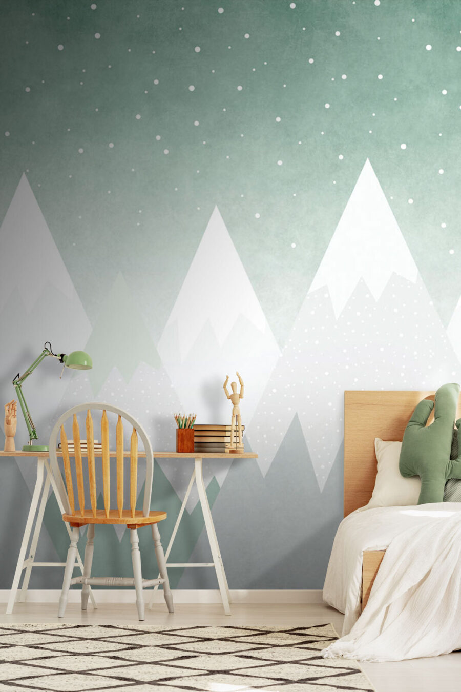 Cordilheira com neve a cair