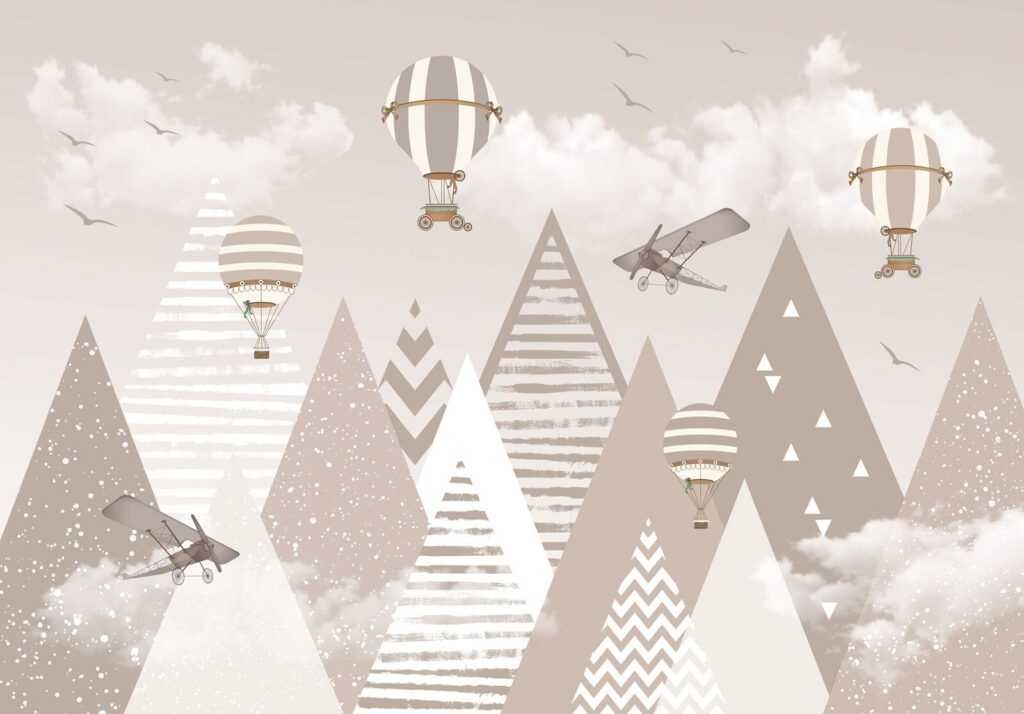 Papel de parede com montanhas e aviões Papel de parede com montanhas e aviões