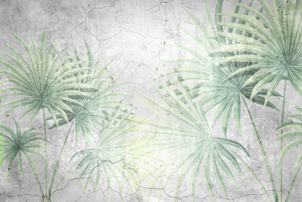 Parede com um padrão de folhas Parede com um padrão de folhas