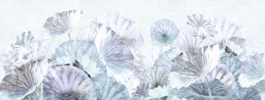 Folhas delicadas em tons pastel suaves.