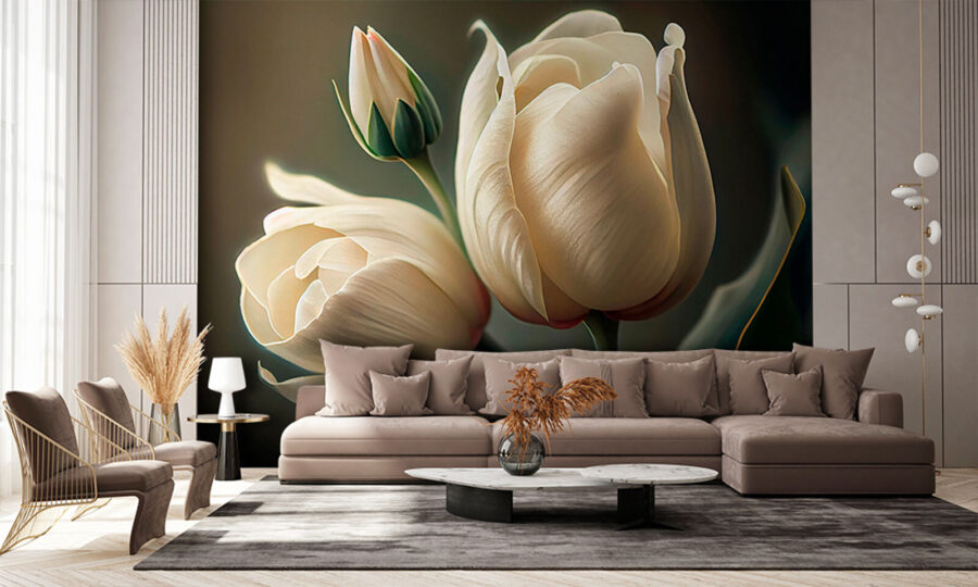 Delicadas tulipas em tons suaves. Delicadas tulipas em tons suaves.