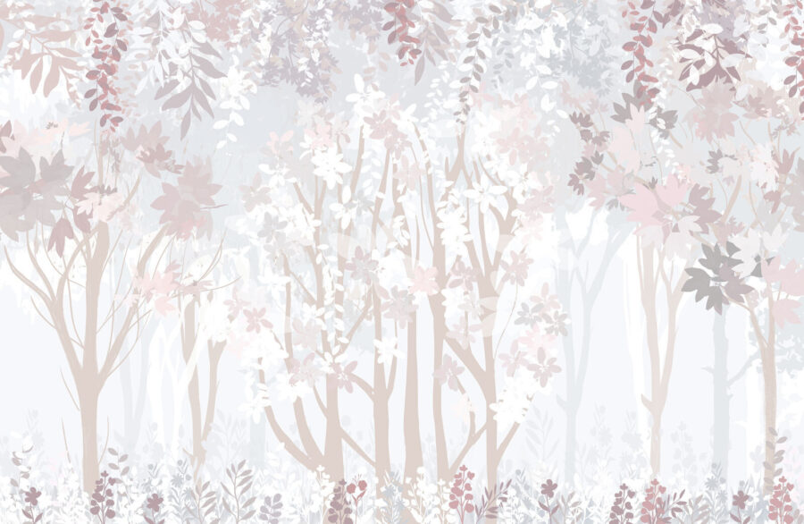 Papel de parede Padrão floral branco e cor-de-rosa - Image 6
