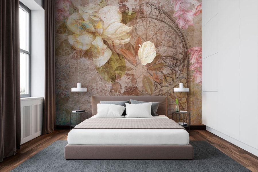A elegância floral encontra a arte vintage