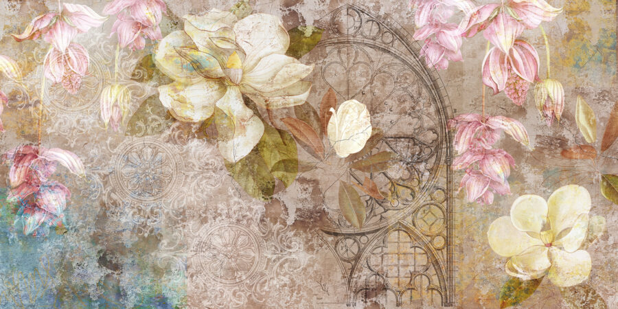 A elegância floral encontra a arte vintage