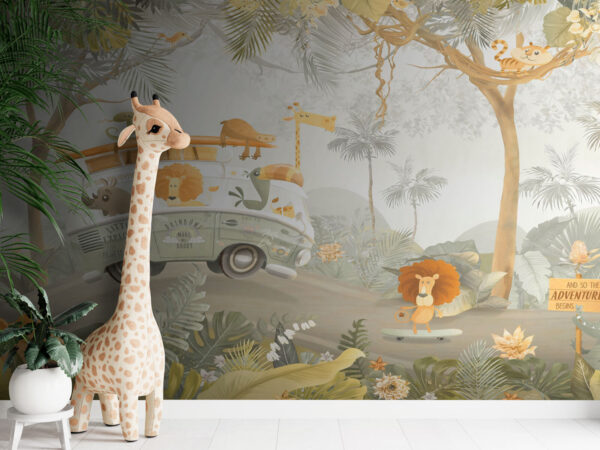Papel de parede com animais e árvores Papel de parede com animais e árvores