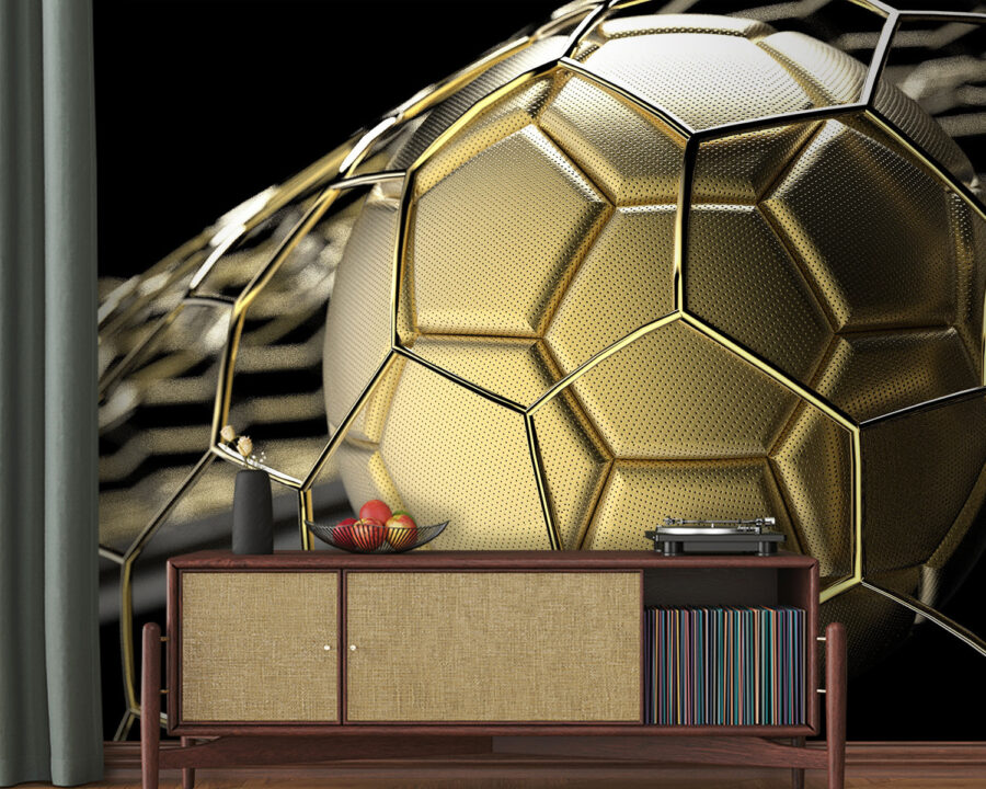 Papel de parede Bola de futebol cintilante em exposição - Image 3