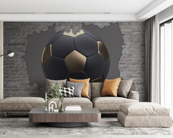 Bola de futebol atravessa a parede Bola de futebol atravessa a parede