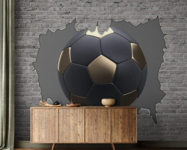 Bola de futebol atravessa a parede Bola de futebol atravessa a parede