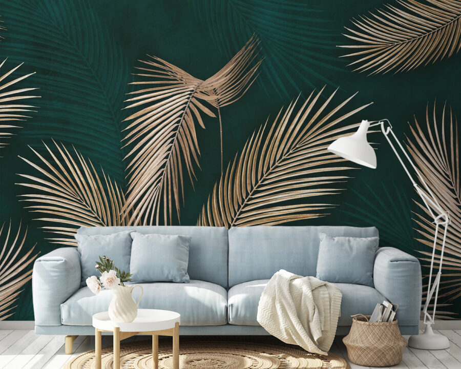Folhas de palmeira em tons elegantes.