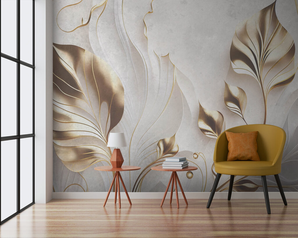 Elegant leaves on a textured background Elegant leaves on a textured background