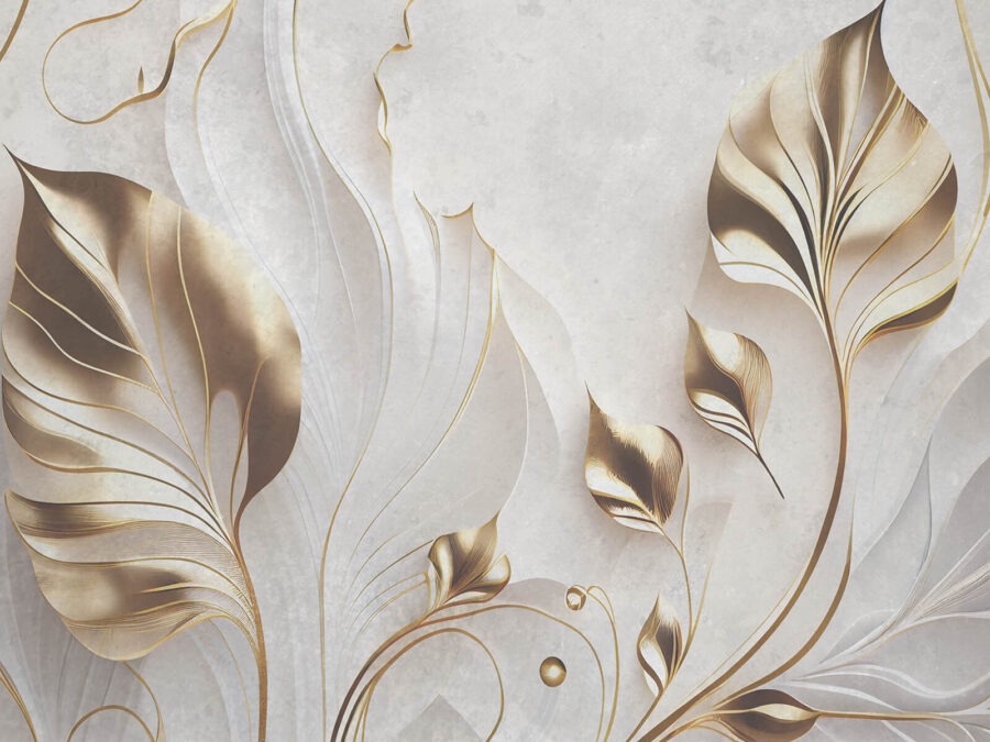 Folhas elegantes sobre um fundo texturado.