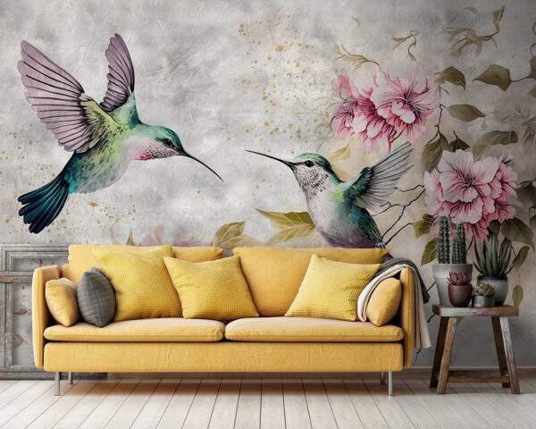 Pintura de pássaros e flores Pintura de pássaros e flores