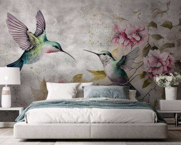 Pintura de pássaros e flores Pintura de pássaros e flores