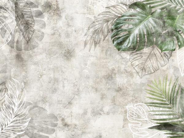 Folhas elegantes num fundo texturado. Folhas elegantes num fundo texturado.