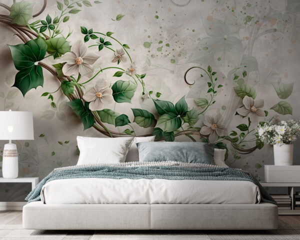 Pintura de flores e folhas Pintura de flores e folhas