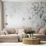 Papel de parede Pássaros a voar no nevoeiro