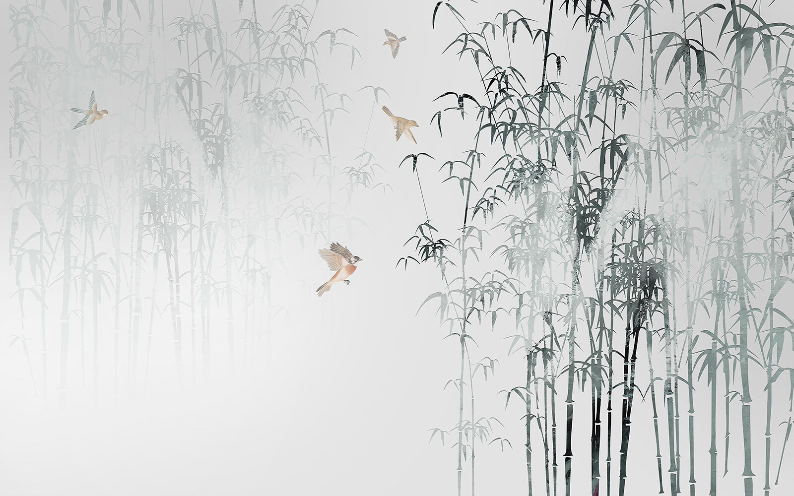 Birds flying birds in the fog Birds flying birds in the fog