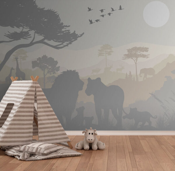 Group of animals in a landscape Group of animals in a landscape