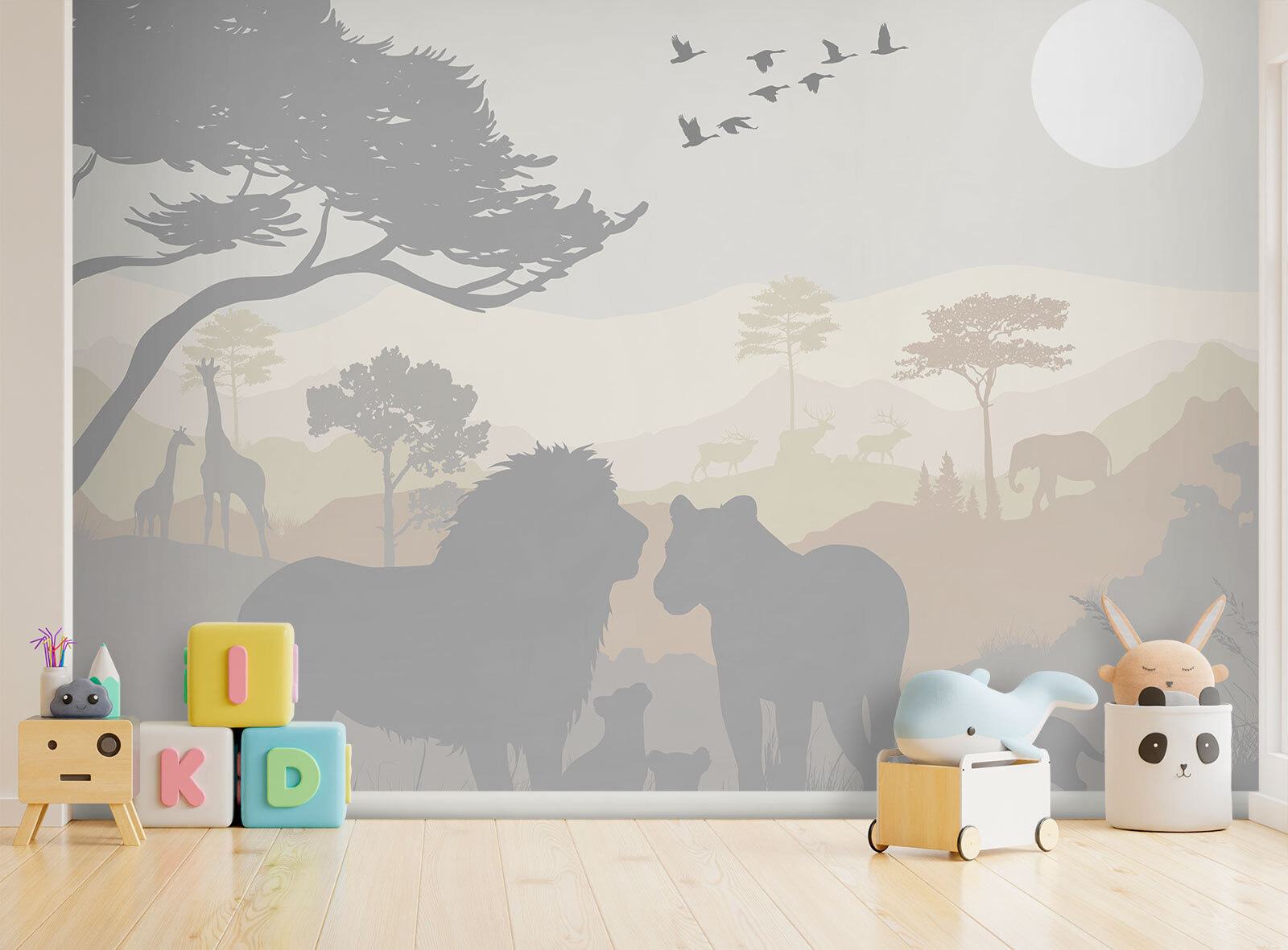 Group of animals in a landscape Group of animals in a landscape