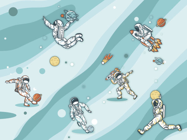 Grupo de astronautas no espaço Grupo de astronautas no espaço