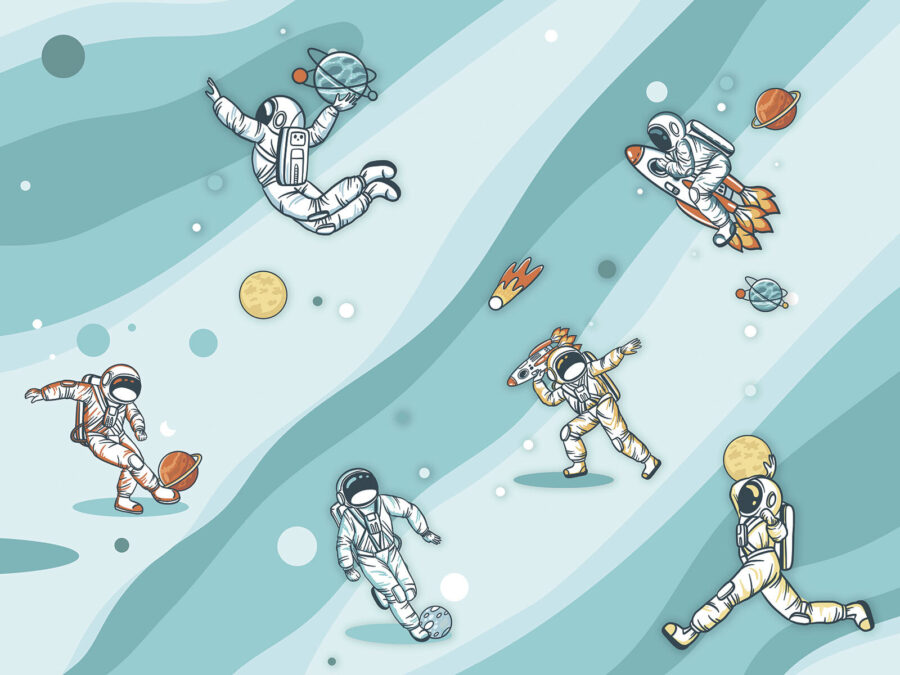 Grupo de astronautas no espaço Grupo de astronautas no espaço