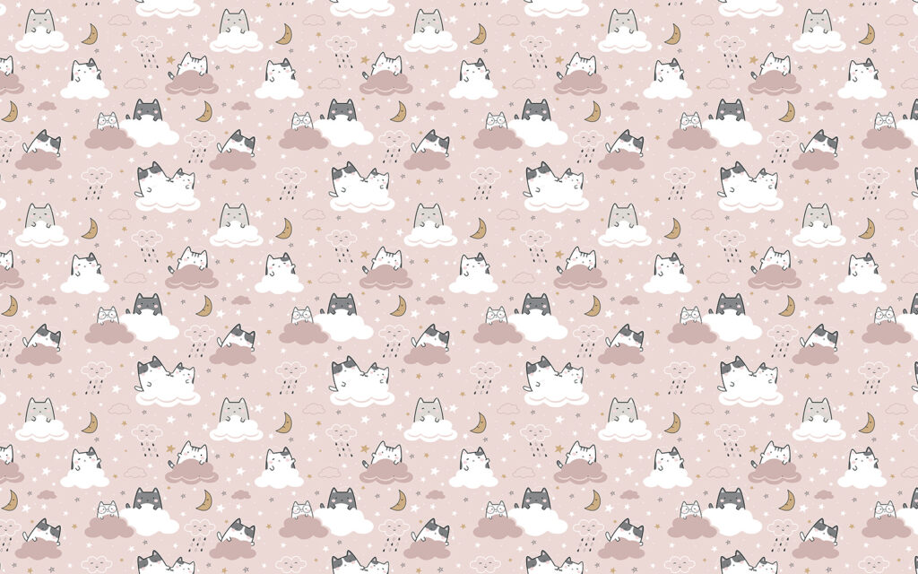 Padrão de gatos sobre um fundo cor-de-rosa Padrão de gatos sobre um fundo cor-de-rosa