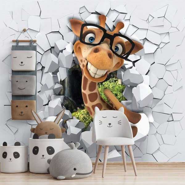 Personagem de banda desenhada girafa com óculos Personagem de banda desenhada girafa com óculos