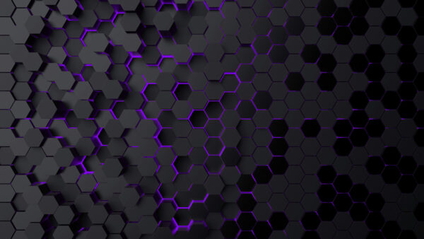 Um hexágono preto e roxo Um hexágono preto e roxo