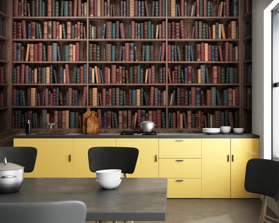 Estante grande com muitos livros