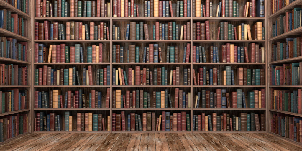 Estante grande com muitos livros Estante grande com muitos livros