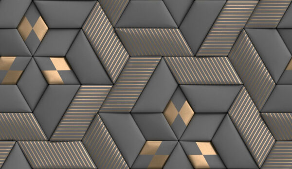 Elegância geométrica em cinzento e latão. Elegância geométrica em cinzento e latão.
