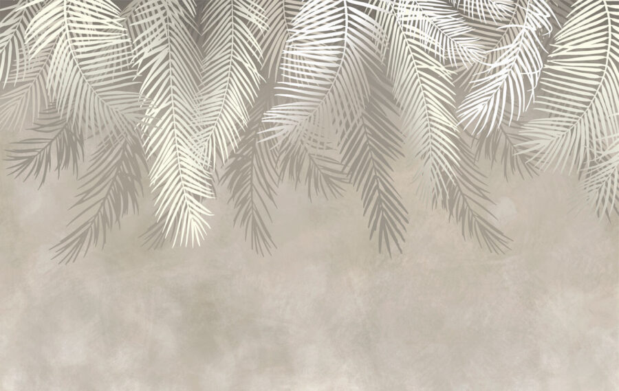 Papel de parede Folhas brancas sobre um fundo cinzento - Image 10