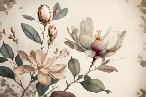 Elegant magnolia blooms in soft hues Elegant magnolia blooms in soft hues