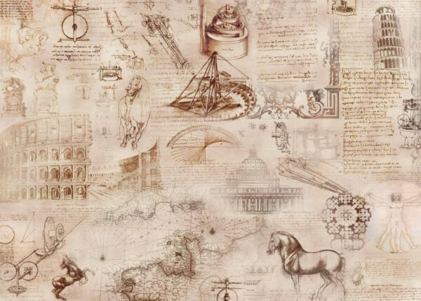 Colagem de ilustrações e esboços históricos. Colagem de ilustrações e esboços históricos.